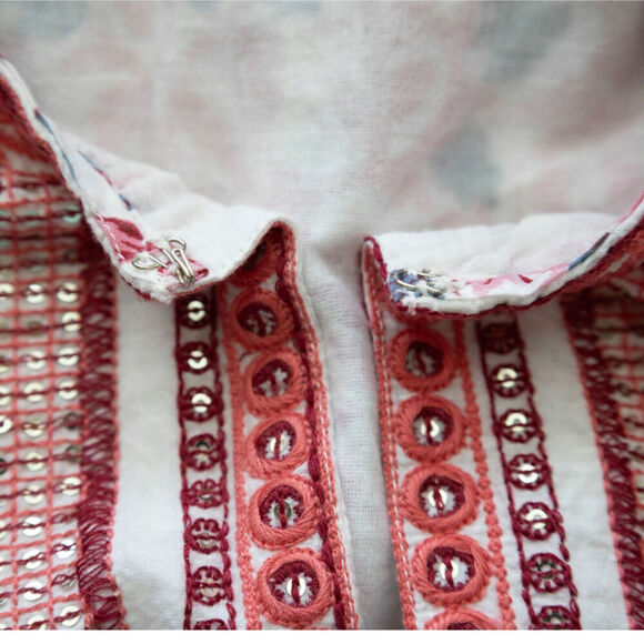 Oliphant Flirty V Neck Maxi Mendoza Coral Ladies Dress Size Medium - Picture 7 of 10